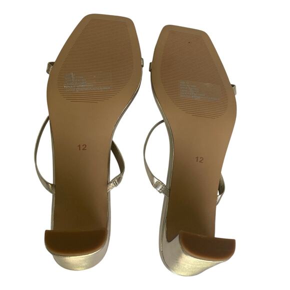 Faryl by Farylrobin Analisa Sandals Womens US 12 Gold Slip On Block Heel - Picture 5 of 6